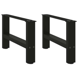 Pieds de table basse Noir 2 pièces 50 x (30-31) cm Acier 568246568246