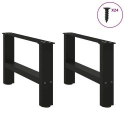 Pieds de table basse Noir 2 pièces 50 x (30-31) cm Acier 568246568246