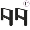 Pieds de table basse Noir 2 pièces 50 x (30-31) cm Acier 568246568246