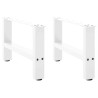 Pieds de table basse Blanc 2 pièces 50 x (30-31) cm Acier 568247568247