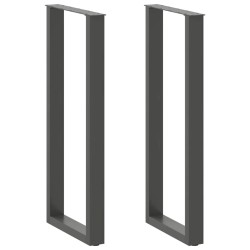 Pieds de table de bar en U 2 pièces Anthracite 40 x (110-111) cm Acier 568249568249
