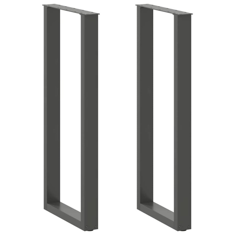 Pieds de table de bar en U 2 pièces Anthracite 40 x (110-111) cm Acier 568249568249