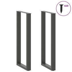 Pieds de table de bar en U 2 pièces Anthracite 40 x (110-111) cm Acier 568249568249