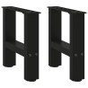 Pieds de table basse Noir 2 pièces 30 x (30-31) cm Acier 568250568250