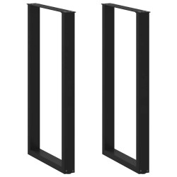 Pieds de table de bar en U, 2 pièces, noir, 60 x (110-111) cm, acier 568253568253