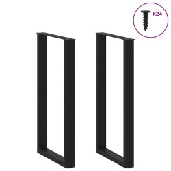 Pieds de table de bar en U, 2 pièces, noir, 60 x (110-111) cm, acier 568253568253