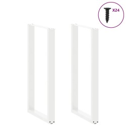 Pieds de table de bar en U, 2 pièces, blanc, 60 x (110-111) cm, acier 568254568254