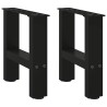Pieds de table basse Noir 2 pièces 40 x (30-31) cm Acier 568256568256