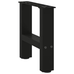 Pieds de table basse Noir 2 pièces 40 x (30-31) cm Acier 568256568256