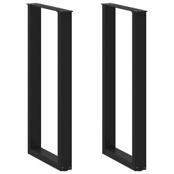 Pieds de table de bar en U, 2 pièces, noir, 50 x (100-101) cm, acier 568258568258