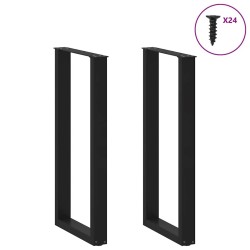 Pieds de table de bar en U, 2 pièces, noir, 50 x (100-101) cm, acier 568258568258