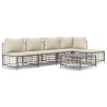 Salon de jardin 6 pcs avec coussins anthracite résine tressée 568260568260