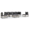 Salon de jardin 7 pcs avec coussins anthracite résine tressée 568261568261