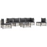 Salon de jardin 7 pcs avec coussins anthracite résine tressée 568261568261