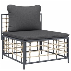 Salon de jardin 7 pcs avec coussins anthracite résine tressée 568261568261