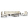 Salon de jardin 7 pcs avec coussins anthracite résine tressée 568262568262