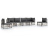 Salon de jardin 6 pcs avec coussins anthracite résine tressée 568263568263