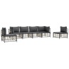 Salon de jardin 6 pcs avec coussins anthracite résine tressée 568263568263
