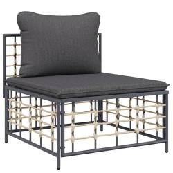 Salon de jardin 6 pcs avec coussins anthracite résine tressée 568263568263