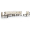 Salon de jardin 6 pcs avec coussins anthracite résine tressée 568264568264