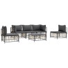 Salon de jardin 6 pcs avec coussins anthracite résine tressée 568265568265