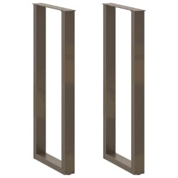 Pieds de table de bar en U 2 pièces Acier naturel 40 x (110-111) cm Acier 568268568268