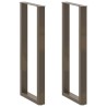 Pieds de table de bar en U 2 pièces Acier naturel 40 x (110-111) cm Acier 568268568268