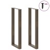 Pieds de table de bar en U 2 pièces Acier naturel 40 x (110-111) cm Acier 568268568268