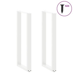 Pieds de table de bar en U, 2 pièces, blanc, 50 x (110-111) cm, acier 568269568269