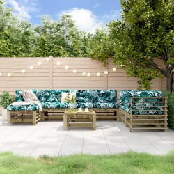 Salon de jardin 8 pcs bois de pin imprégné 568270568270