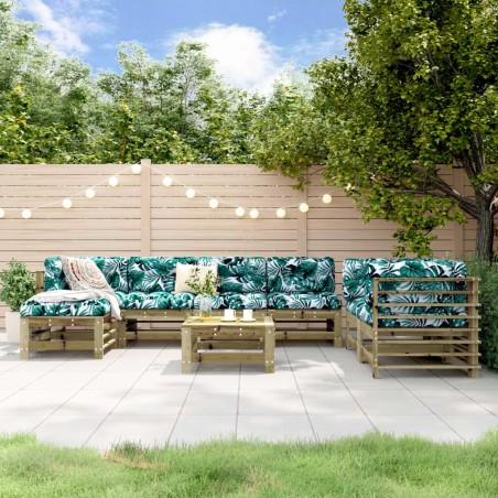 Salon de jardin 8 pcs bois de pin imprégné 568270568270
