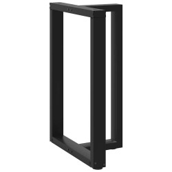 Pieds de table de bar en T, 2 pièces, noir, 60 x 35 x (90-91) cm, acier 568277568277