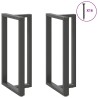 Pieds de table de bar en T, 2 pièces, anthracite, 60 x 35 x (110-111) cm, acier 568281568281