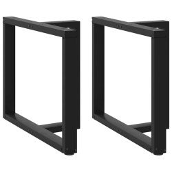 Pieds de table à manger en T 2 pièces Noir 90x35x(72-73) cm Acier 568286568286