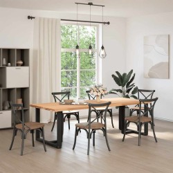 Pieds de table à manger en T 2 pièces Noir 90x35x(72-73) cm Acier 568286568286