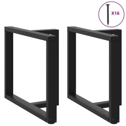 Pieds de table à manger en T 2 pièces Noir 90x35x(72-73) cm Acier 568286568286