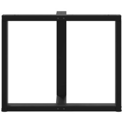 Pieds de table à manger en T 2 pièces Noir 90x35x(72-73) cm Acier 568286568286