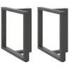 Pieds de table à manger en T 2 pièces Anthracite 80 x 35 x (72-73) cm Acier 568288568288