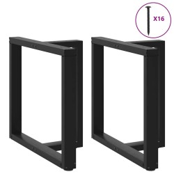 Pieds de table à manger en T, 2 pièces, noir, 80 x 35 x (72-73) cm, acier 568290568290