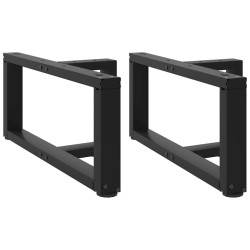 Pieds de table basse en T, 2 pièces, noir, 70 x 25 x (30-31) cm, acier 568291568291
