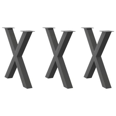 Pieds de table à manger en forme de X, 3 pièces, anthracite, 70 x (72-73) cm, acier 568293568293