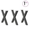 Pieds de table à manger en forme de X, 3 pièces, anthracite, 70 x (72-73) cm, acier 568293568293