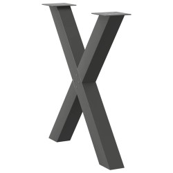 Pieds de table à manger en forme de X, 3 pièces, anthracite, 70 x (72-73) cm, acier 568293568293