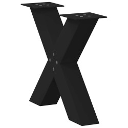 Pieds de table basse en forme de X, 2 pièces, noir, 60 x (42-43) cm, acier 568294568294