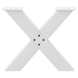Pieds de table basse en forme de X, 2 pièces, blanc, 60 x (42-43) cm, acier 568295568295