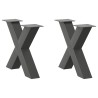 Pieds de table basse en forme de X, 2 pièces, anthracite, 60 x (42-43) cm, acier 568296568296