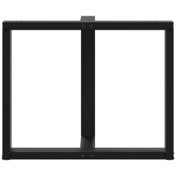 Pieds de table à manger en T, 2 pièces, noir, 100 x 35 x (72-73) cm, acier 568299568299