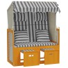 Strandkorb avec coussins résine tressée bois solide blanc gris 568300568300