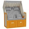 Strandkorb avec coussins résine tressée bois solide blanc gris 568300568300
