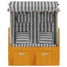 Strandkorb avec coussins résine tressée bois solide blanc gris 568300568300